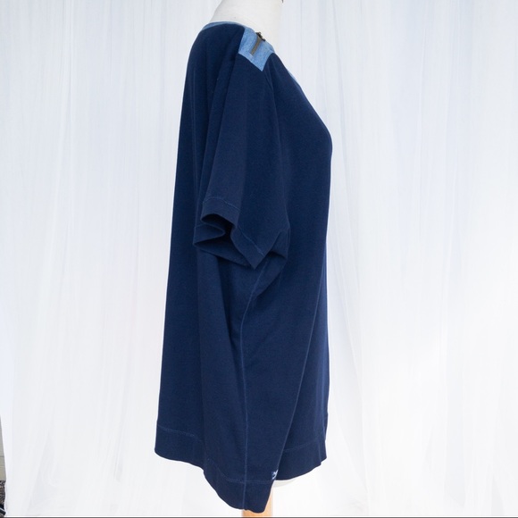 LAUREN Ralph Lauren Women's 3X Short Sleeve Navy Shirt with zipper detail - Picture 3 of 15